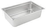 Full Size Silver Stainless Steel Food Pan (Set of 12) by Winco – 6" Deep, 27.49 quarts, Stainless Steel, Silver, Pack of 12