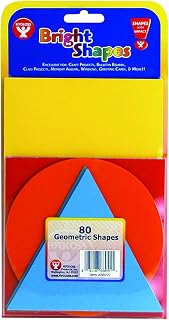 Hygloss Products Shapes, Circles, Squares, Triangles, Rectangles, 5" Size, Assorted (68055)