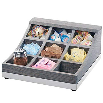 9 Section Condiment Holder by CAL-MIL – Wood, Model 3801-83