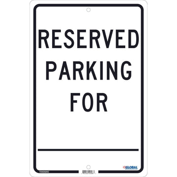 Reserved Parking For by Global Industrial – Aluminum, Silver, Model GLOTM6J