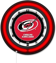 Holland Bar Stool Clk19BKCarHur NHL 19 in. Dia. Carolina Hurricanes Double Neon Wall Clock Black