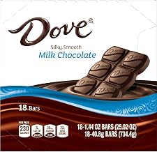 Dove Singles Silky Smooth Milk Chocolate Bar, 1.44 Ounce - 18 count per pack -- 12 packs per case.