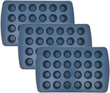 Chicago Metallic Everyday Non-Stick Mini Muffin Pan, Perfect for muffins, eggbites and more! 24-Cup, Blue (Pack of 3)