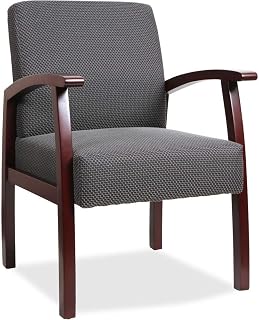 Lorell Deluxe Guest Chair, Mahogany/Charcoal