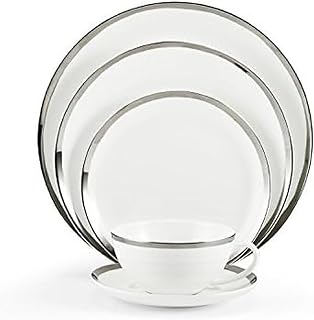 Mikasa Blakeslee Platinum Bone China 5-Piece Place Setting, Service for 1, White/Platinum