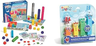 hand2mind MathLink Cubes Numberblocks 1-10 Activity Set with 30 Activities & Numberblocks Friends One to Five Action Figure Set Bundle