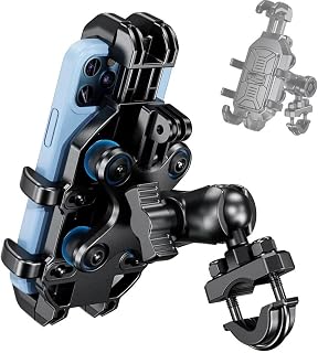 Motorcycle Phone Mount for Kawasaki Vulcan 1700 Voyager ABS | Anti Vibration Motorcycle Phone Mount Features 8 Claw Silicone Design And Action Camera Hole For 5.4 To 7.2 Inch Phones