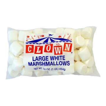 Large White Marshmallows | 12 Count / 1 lb Packages | Fat Free by Clown Global Brands – 16 Ounces, Pack of 12