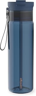 Contigo DualSip 28 oz Leakproof Plastic Water Bottle with Carrying Strap and 2-Way Lid (Drink From Straw or Spout), 100% Leakproof, Durable and Lightweight Tritan Bottle, BPA-Free and Dishwasher Safe