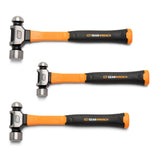 3 Piece Ball Pein Hammer with Fiberglass Handles Set by GEARWRENCH – Black, Model GWH3PCBP