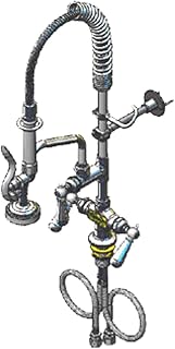 T&S Brass MPZ-2DCN-06 Single Hole/Dual Temperature B-0107 6-Inch Swing Nozzle Club Handles Wall Bracket