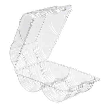 Clear Hinged 6ct Donut Container 5x7-9/16x3-9/16 192 per case by Inline Plastics – 5x7-9/16x3-9/16 inches, 6.0 quarts, Plastic, Clear, Model SLP206A