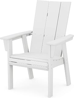 Polywood Modern Curveback Adirondack Dining Chair in White