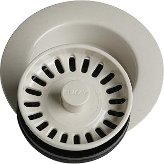 Elkay LKD35BQ Polymer Disposer Flange Fitting with Removable Basket Strainer and Rubber Stopper, Bisque