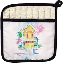 Betsy Drake PT231 W. Palm Hut Yellow Pot Holder