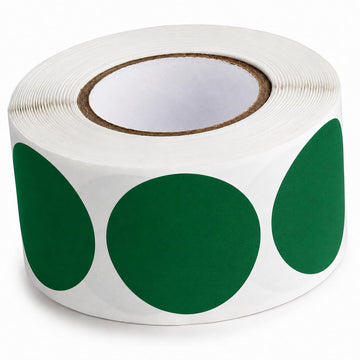 Round Inventory Labels by Glownary – 1.5 Inches, Semi-gloss Paper, Green, Pack of 500, Model 323sg112bc