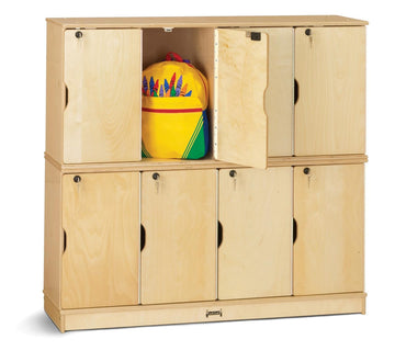 Stacking Lockable Lockers by Jonti-Craft – Double Stack, Wood, Yellow,red, Model 4696JC