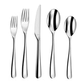 Opus 20 Piece Flatware Set - 18/10 Polished Stainless Steel Silverware Set by Amefa – 20 Pc, Stainless Steel, Polished Silver, Model 831000US03C01