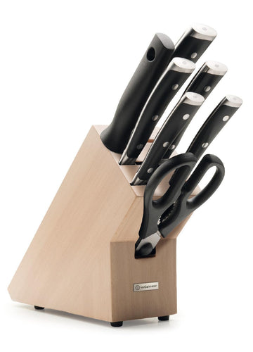 Classic Ikon 8-Piece Block Set by Wüsthof – 8-Piece Knife Block Set, High Carbon Stainless Steel, Beech, Model 1090370701