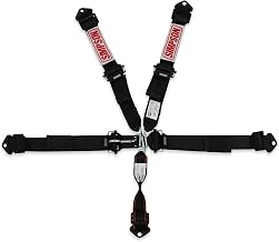 Simpson Harness, 5 Point, Latch and Link, SFI 16.1, Pull Down Adjust, Bolt In, Black, Kit