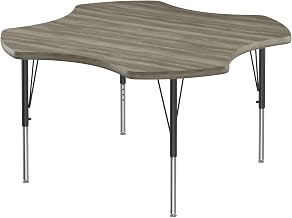 Correll 48" Top Bar Stool/Standing Height Clover Activity Table in Driftwood