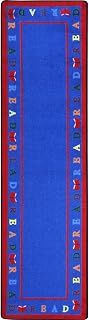 Joy Carpets Kid Essentials Scattered Books Childrens Rugs, Multicolor, 2'1" x 7'8" Runner