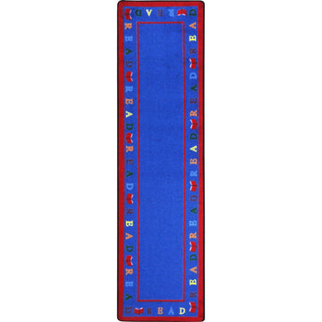 Kid Essentials Scattered Books Childrens Rugs by Joy Carpets – 2' x 7'8" (Rectangular), Nylon, Multi Color, Model 1777RR