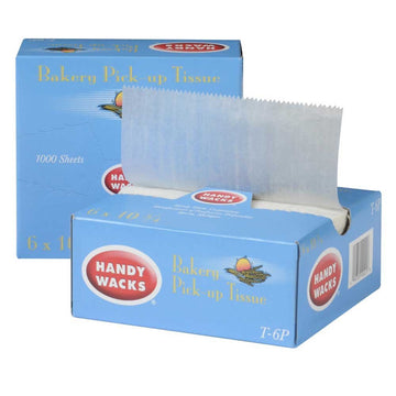 6X10.75 Interfolded Wax Bakery Tissue - 10 case - 1000 Count by Handy Wacks – 10-1000 COUNT, Wax, Pack of 1000, Model T-6P