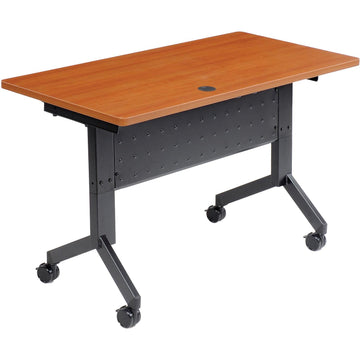 Flip-Top Training Table by Global Industrial – 48" x 24" x 29.5", Laminate, Cherry, Model 695123