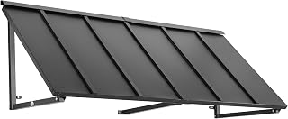 Awntech Houstonian 6 ft Steel Open Awning, 80" W x 24" H x 24" D, Black