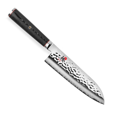 Mizu SG2 7" Santoku Knife by MIYABI – 7", Premium SG2 Micro-Carbide Powder Stainless Steel, Black & Stainless Steel, Model 1012484