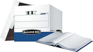 Bankers Box Data-Pak Storage Boxes, Letter Files, 13.75" X 17.75" X 13", White/Blue, 12/Carton