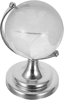 Miniature Clear Globe with Stand Rotatable round Earth Map Sphere for Workspace and Varied Interiors, Modern Minimalist Desktop Ornament