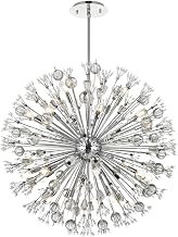 Elegant Lighting Vera 38" Crystal Starburst Round Pendant in Chrome