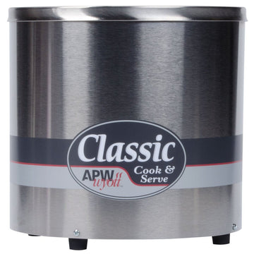 7 Qt. Round Classic Countertop Cooker/Server by APW Wyott – 7 Quarts, Stainless steel, silver, Model RCW7