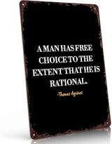 Rational Free Choice Quote Vintage Metal Wall Art Signs 8X12 Inch | Inspirational Quote Wall Decor, Indoor Outdoor for Home, Living Room, Bedroom, Office, Gift for Homeowners or Decor Lovers
