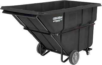 Global Industrial Extra Heavy Duty Plastic Tilt Truck, 2000 Lbs. Cap, Black