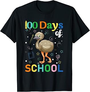 Cute Emu Lovers Teacher Student 100th Day of School T-Shirt for Men Women Kids