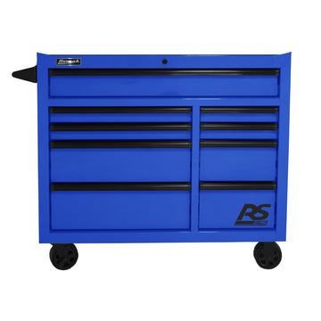 () 41" RS PRO 9 DWR ROLLING CABINET-BLUE by Homak – 24"L x 41"W x 39"H, Polyvinyl Chloride, Blue
