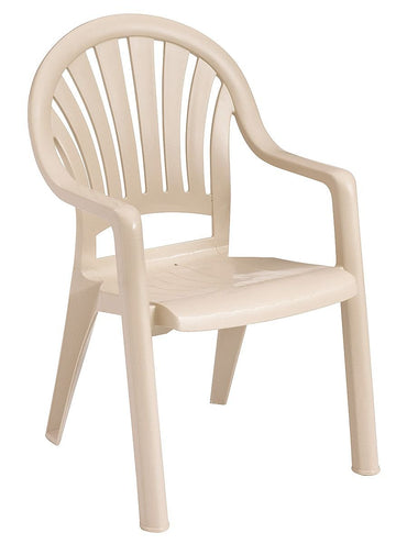 Grosfillex Pacific Fanback Armchair - (16 Pack) by GROSFILLEX INC – Resin, White, Sandstone, Amazon Green, Model 49092066