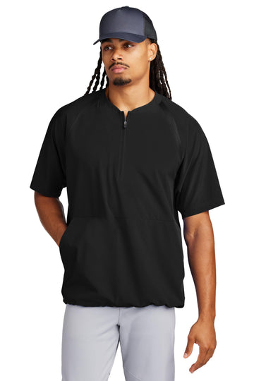 Unisex Repeat Half Zip Short Sleeve Jacket by SPORT-TEK – 4X-Large, Black, Model 2292811