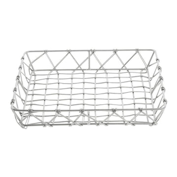 Square Tapered Silver Steel Basket - 11 3/4"L x 11 3/4"W x 2"H by HUBERT – Alloy Steel, Silver, Model 41516
