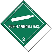 Labelmaster SNT4 Non-Flammable Gas Label, Blank, Paper, Standard Tab, Hazmat, 4.75" x 4" (Pack of 500)
