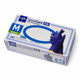 SensiCare Silk Nitrile Exam Gloves by Medline – Medium, Nitrile, Blue, Pack of 250, Model MDS2585