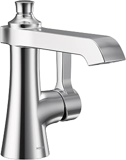 Moen S6981 Flara One-Handle Single Hole Bathroom Faucet with Drain Assembly, Chrome