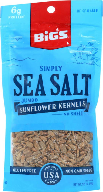 Bigs Sea Salt Sunflower Seed Kernel by Thanasi – 3.5 Ounces, Pack of 36, Model 55180