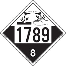 Labelmaster ZEZ41789 UN 1789 Corrosive Hazmat Placard, E-Z Removable Vinyl (Pack of 25)