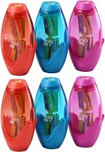 BOSPS2ASST-6 2 Hole Twist N Sharp Pencil Sharpener - Pack of 6