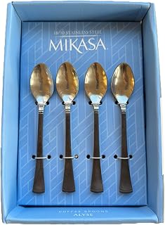 Set of 4 Mini Coffee Spoons in Burnished Black by Mikasa