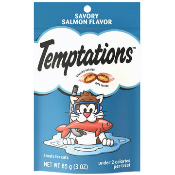 Mars Whiskas Temptations Savory Salmon Flavor Treat for Cat by mars by GHC – 3 Fl Oz (Pack of 12), Pack of 12, Model 72304/Pk Of 12